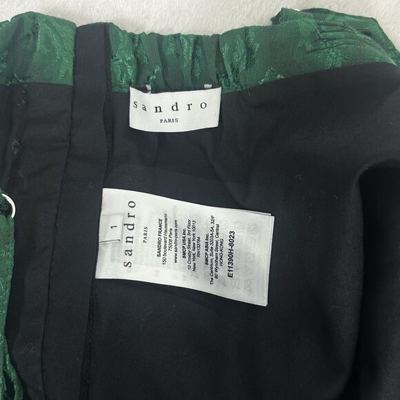 Sandro Paris Pants High Waisted Jacquard Wide Leg Trousers And Top Set - Picture 11 of 16